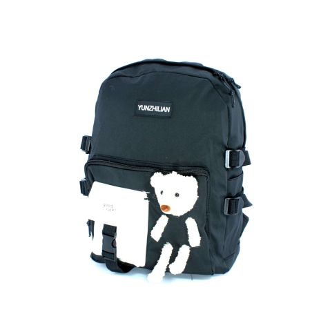 Міський рюкзак молодіжний 10510 одне відділення, 2 кишені+іграшка розмір: 42*30*12 см, чорний