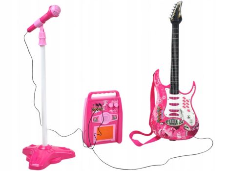 Комплект дитячої електро гітари + мікрофон + підсилювач G4709