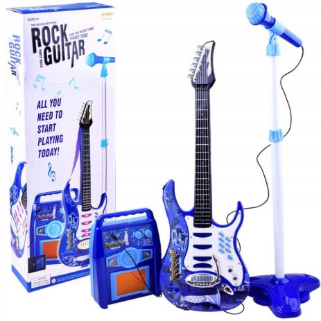 Комплект детской електро гитары + микрофон + усилитель G4709