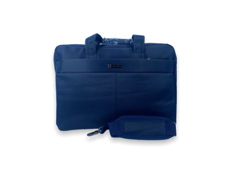 Чоловіча сумка для ноутбука 2020-А, 2 відділення, фронтальна кишеня, ремінь 135 см, розмір: 40*30*10 см синя