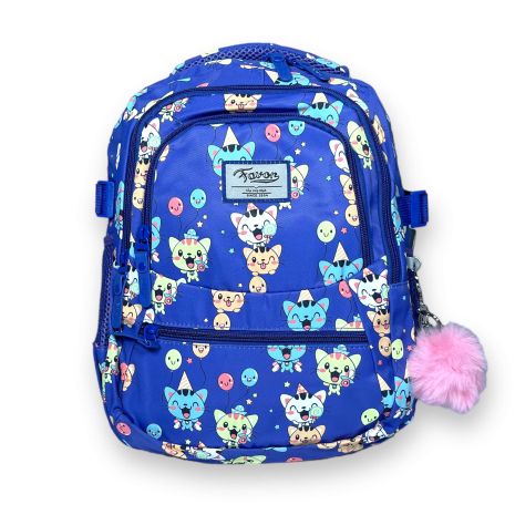 Шкільний рюкзак для дівчинки, два відділення, фронтальні кишені, бічні кишені, Favor розмір: 35*26*12см, синій