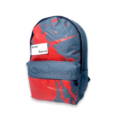 Міський рюкзак 16071 один відділ одна фронтальна кишеня бокові кишені розмір 38*26*12,сіро-червоний