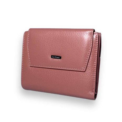 Жіночий гаманець Cardinal натуральна шкіра два відділи 9 осередків для карток розмір: 12.5*10*3 см рожевий