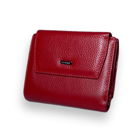 Жіночий гаманець Cardinal натуральна шкіра два відділи 9 осередків для карток розмір: 12.5*10*3 см червоний