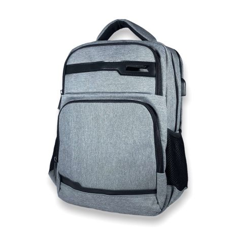 Міський рюкзак 15 л, три відділи, USB роз'єм, кабель, одна фронтальна кишеня, розмір: 40*28*14 см, сірий