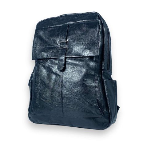 Рюкзак міський, екошкіра 20 л, 1 відділ, 2 бокові кишені, фронтальна кишеня, розмір: 40*30*15 см, чорний