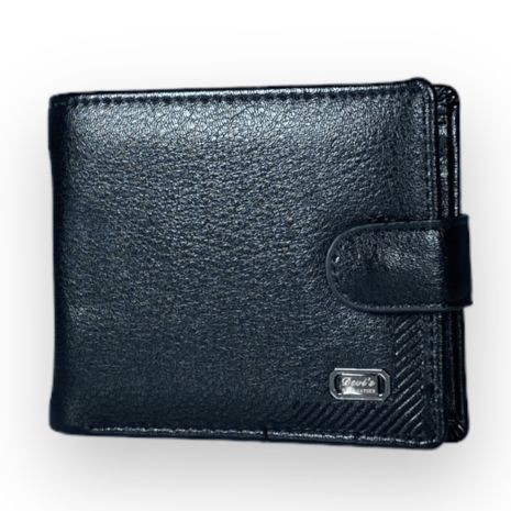 Чоловічий гаманець Devi's шкірзамінник 2 відділи для купюр 4 для карток розмір: 12*10*2 см чорний