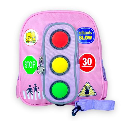 Дитячий рюкзак 320 один відділ фронтальна кишеня бічні кишені розмір: 27*23*10 см, рожевий