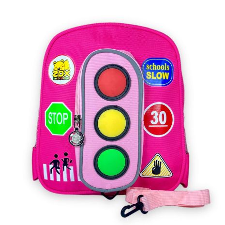 Дитячий рюкзак 320 один відділ фронтальна кишеня бічні кишені розмір: 27*23*10 см, яскраво-рожевий