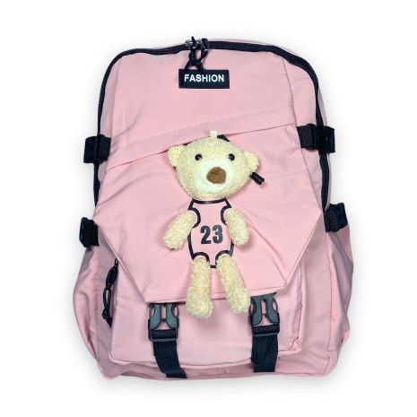 Рюкзак міський 20 л, одне відділення, дві фронтальні кишені, бічні кишені, розмір 42*30*15 см, рожевий