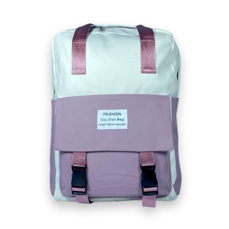 Міський рюкзак Xiu Xian Bag 20 л, один відділ, одна фронтальна кишеня, розмір: 40*28*15 см, бузково-молочний