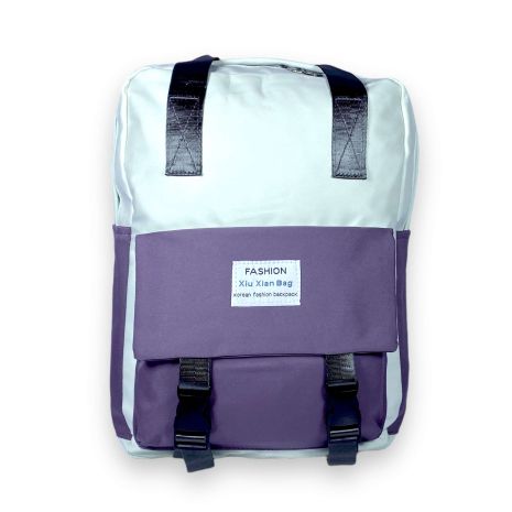 Міський рюкзак Xiu Xian Bag 20 л, один відділ, одна фронтальна кишеня, розмір: 40*28*15 см, фіолетово-молочний