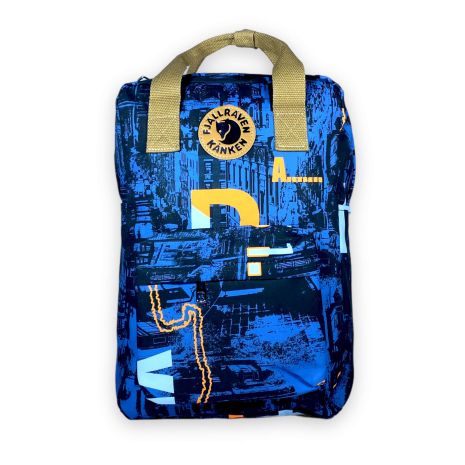Міський рюкзак Kanken 20л один відділ фронтальна кишеня бокові кишені розмір 40*28*15см синій-помаранчевий