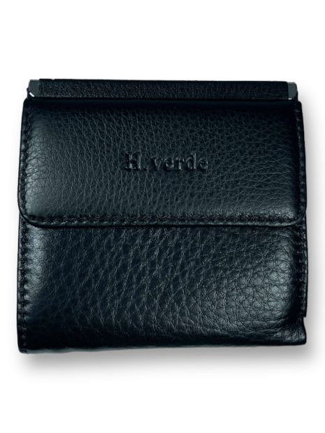 Жіночий гаманець H. verde натуральна шкіра 2 відділення та 5 відділення для картки розмір: 10.5*10*2 см чорний