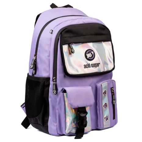 Шкільний рюкзак YES, два основних відділення, три фронтальні кишені, розмір: 43*30*16 см, бузковий Acid Sugar