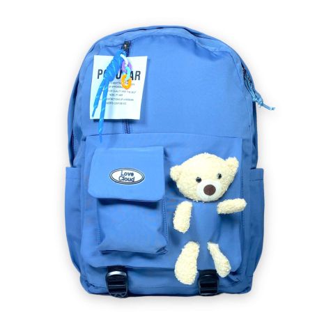 Рюкзак міський, 20 л, одне відділення, три фронтальні кишені, дві бічні кишені, розмір 43*28*13 см, синій