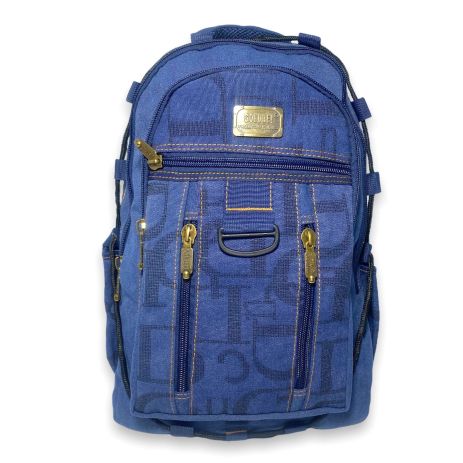 Рюкзак брезентовий 257 три відділи, кишені на лицьовій стороні, розміри 50*30*16 см, синій