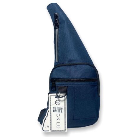Чоловіча сумка-слінг, 23208, одне основне відділення, 3 додаткові кишені, розміри: 38х18х4см, синя