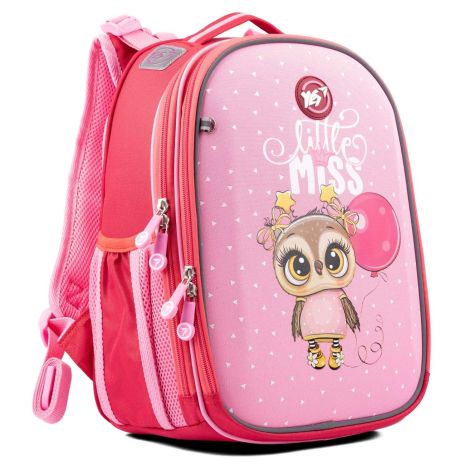 Шкільний рюкзак YES, каркасний, два відділення, дві бічні кишені, розмір: 36*27*15 см, рожевий Little Miss