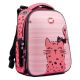 Шкільний рюкзак YES, каркасний, два відділення, дві бічні кишені, розмір: 38*30*15 см, кораловий Cats