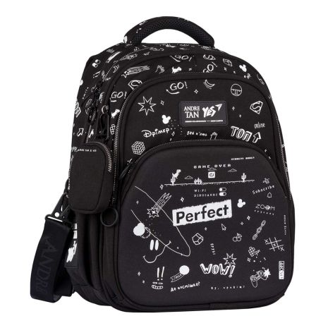 Шкільний рюкзак YES Andre Tan, два відділення, фронтальна кишеня, бічні кишені, розмір: 38*30*17 см, чорний