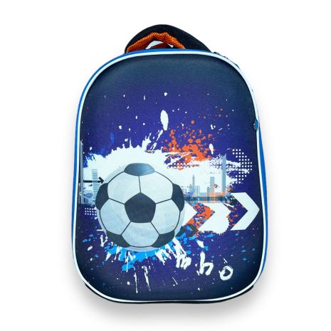 Шкільний рюкзак Bear, каркасний, одне відділення, внутрішні та бічні кишені, розмір 39*29*15см, синій з м'ячем