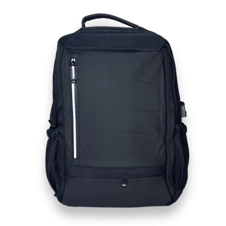 Рюкзак міський з розширенням 15л, одне відділення фронтальні кишені USB+кабель розмір 42*28*12(18)см, чорний