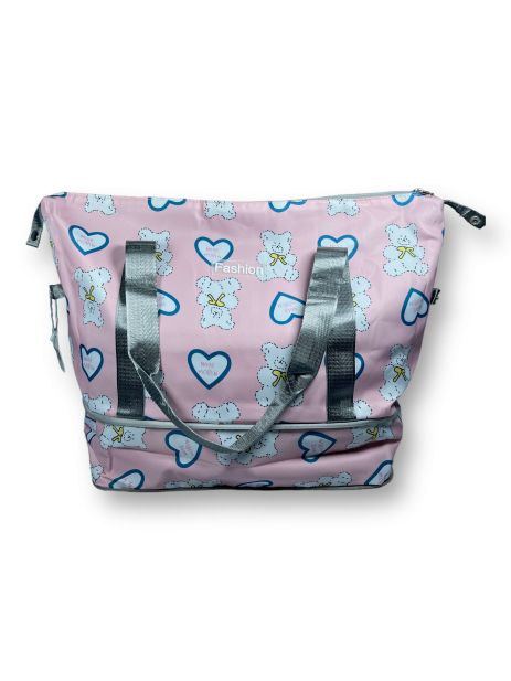 Дорожня жіноча сумка 25л, Fashion, 1 відділення, розширення об"єму, додаткові кишені, розмір: 43*41*20 см, рожева