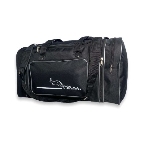 Дорожня сумка Wallaby 365 з розширенням до 10 см 2 бічні кишені розмір: 55(65)*30*25 см чорно-сіра