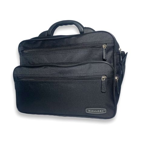 Чоловіча сумка через плече Wallaby 2651 два відділи пластикова ручка, розмір: 35*25*17 см, чорна