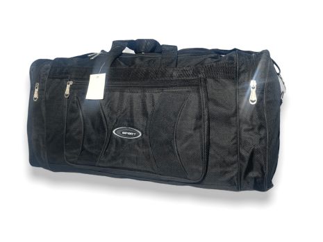 Дорожня сумка Sport 1відділення фронтальна кишеня бічні кишені ремінь розм:60*30*25см чорна