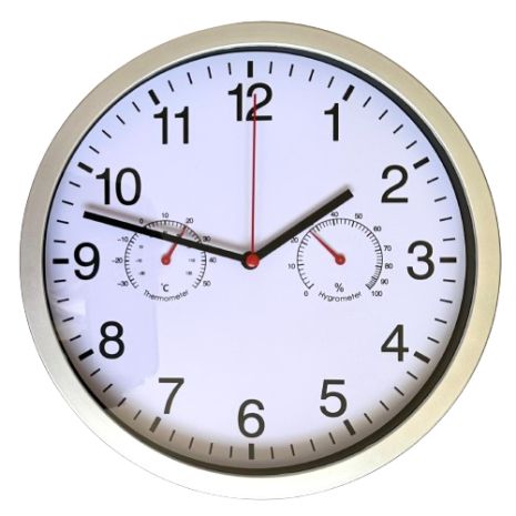 Часы настенные Timelike™ (25 см) с термометром и гигрометром M-01-S