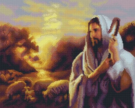 Алмазная мозаика Икона Иисус добрый пастырь 40х50 см ColorArt SP015