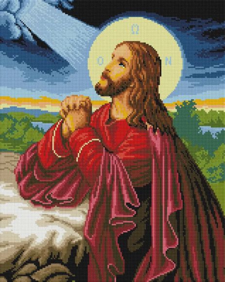 Алмазная мозаика Икона Иисус на оливковой горе 40х50 см ColorArt SP014