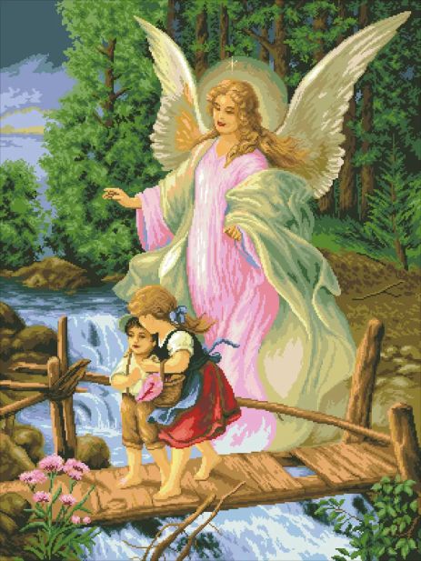 Алмазна мозаїка Ікона Ангел та діти 40х50 см ColorArt SP026