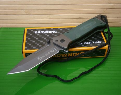 Ніж складаний Browning US Tanto G10 оливковий 22 см