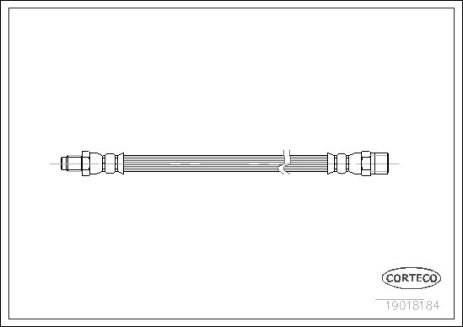 Тормозной шланг зад. T4 96-03/Golf II/Passat 96-, CORTECO (19018184)