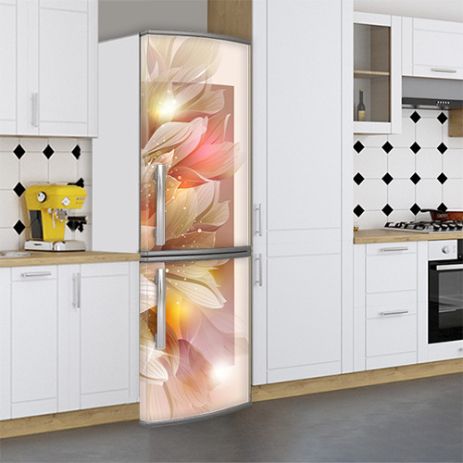 Наклейка на холодильник, цветочный мотив, 180х60 см - Лицевая(В), с ламинацией