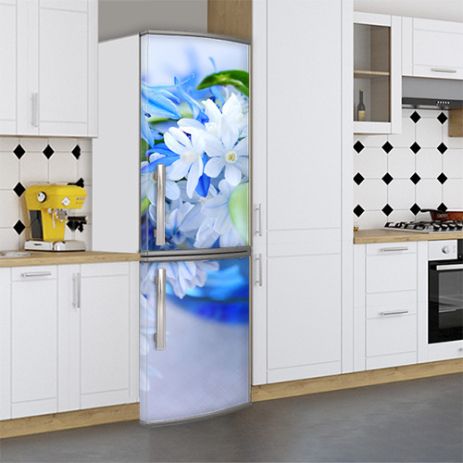 Наклейка для холодильника, цветы, 180х60 см - Лицевая(В), с ламинацией