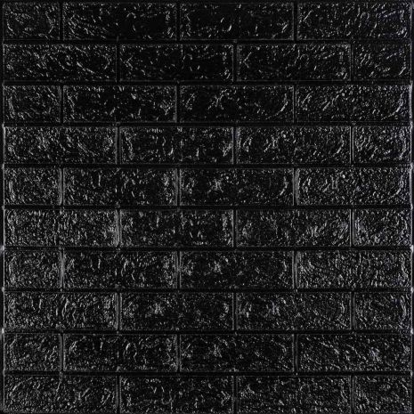 3D панель самоклеюча цегла Чорна 700x770x5мм (019-5) SW-00000151