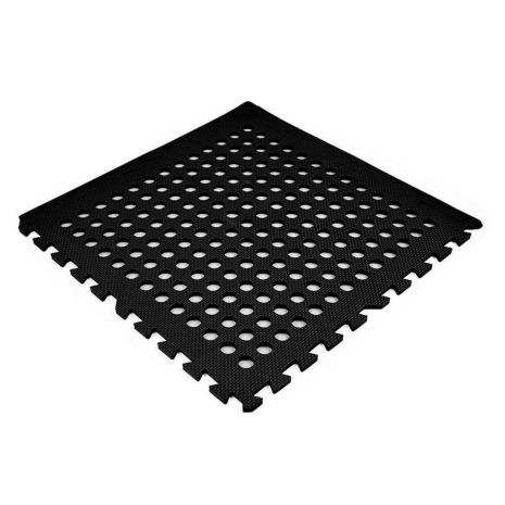 Підлога пазл перфорована - модульне покриття для підлоги з отворами чорне 610x610x10мм (МР50) SW-00000660
