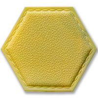 Декоративний шестикутник самоклеючий під шкіру темно жовтий 200x230мм (1101) SW-00000741