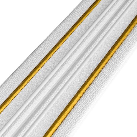 Плінтус РР самоклеючий білий із золотою смужкою 2300*140*4мм (D) SW-00001812