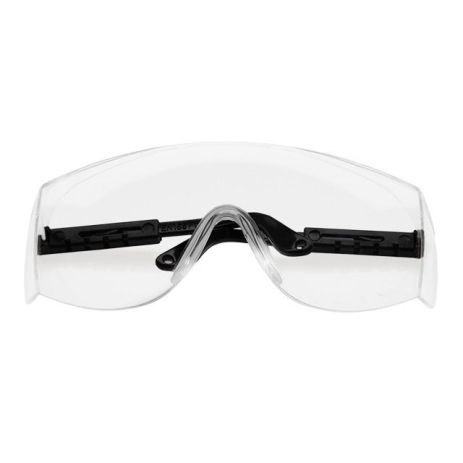 Очки защитные прозрачные, материал поликарбонат,регулируемые заушины черного цвета, материал нейлон, защита от удара INTERTOOL SP-0098