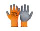 Перчатки трикотажные бесшовные ребристые нитриловое покрытие ладони 10" подвес оранжево-серые MASTERTOOL 83-0403