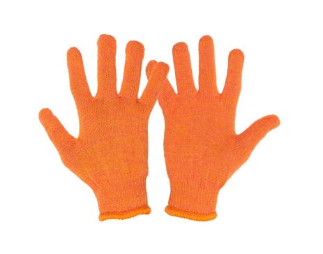 Перчатки трикотажные УНИВЕРСАЛ 70% хлопок/30% полиэстер 10 кл 2 нити 32 гр оранжевые MASTERTOOL 83-0315