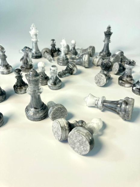 Фигуры для шахмат с епоксидной смолы, подарок настольная игра, арт. 809928