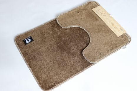 Набір килимків для ванної кімнати 80*50 см+ 40*50 см Monfino MF-5213/brown