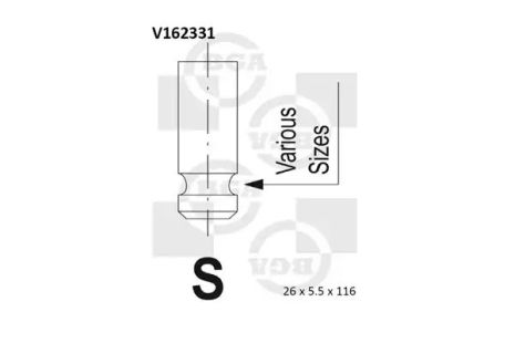 Клапан выпускной honda civic 98- 1.4-1.8, BGA (V162331)