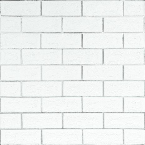 Панель стінова 70*70cm*5mm біла цегла зі сріблом (D) SW-00001502
